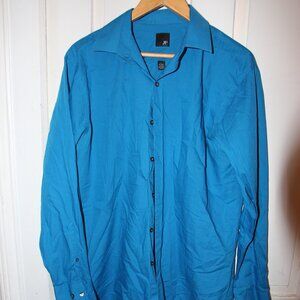 JF Men's Long-Sleeve Dress Shirt - Bright Teal Blue